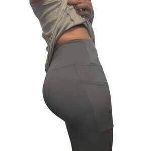 Grey side pocket soft stretch leggings small